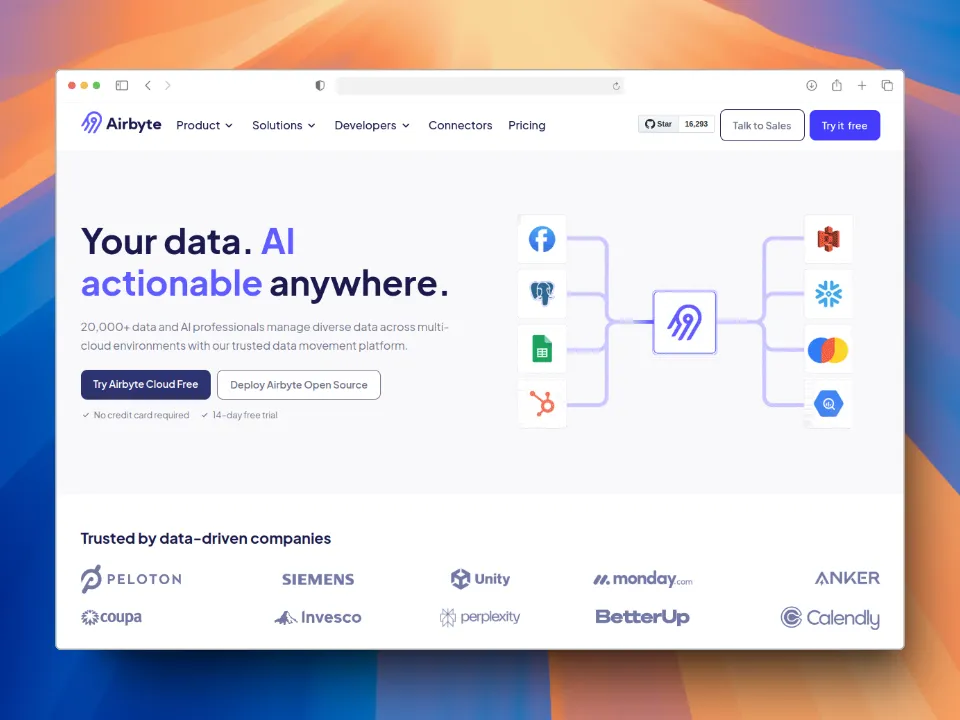 Airbyte Landing Page